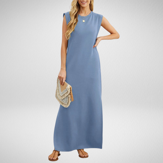 BEVERLY - SLEEVELESS LONG DRESS MADE WITH PREMIUM FABRIC