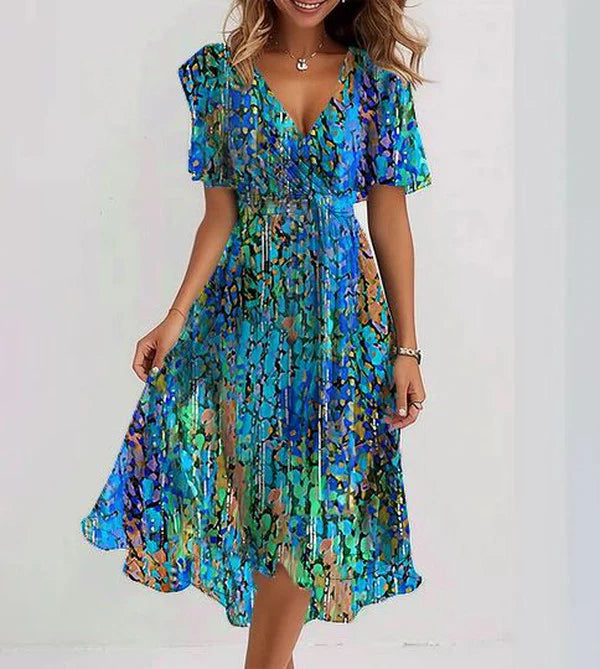 MARIA - BLUE CHIFFON DRESS