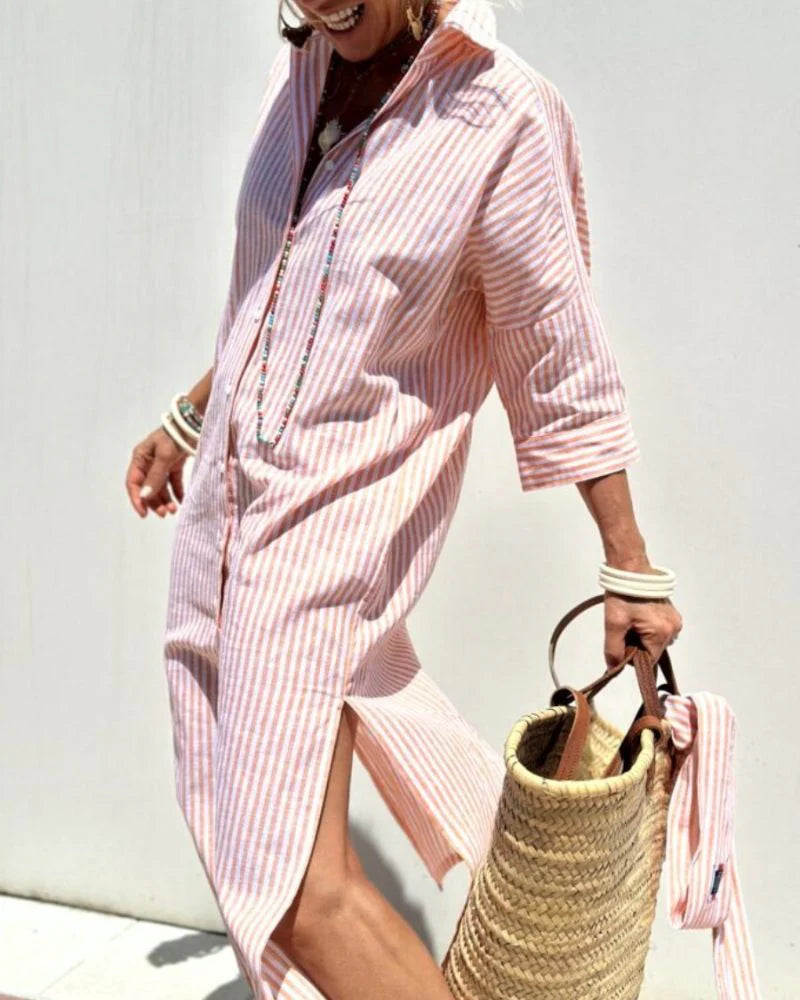 JENNIFER - OVERSIZED STRIPED LINEN SHIRT