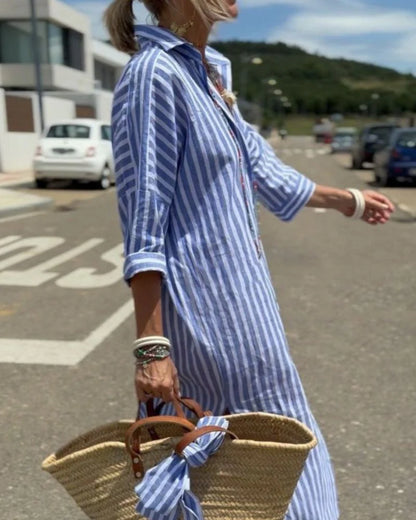 JENNIFER - OVERSIZED STRIPED LINEN SHIRT