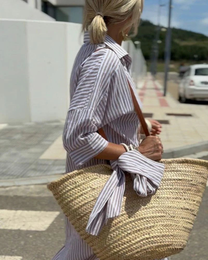 JENNIFER - OVERSIZED STRIPED LINEN SHIRT