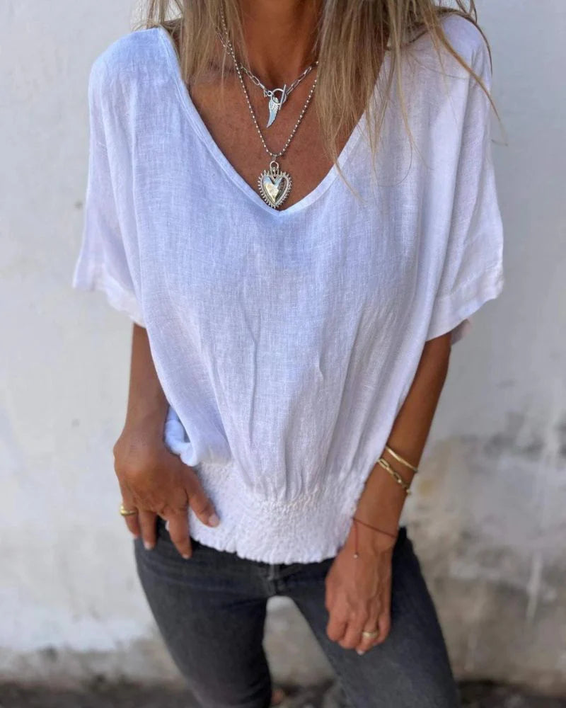 BRIGITTE - COMFORTABLE BLOUSE WITH V-NECKLINE