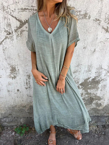 LAUREN - ELEGANT V-NECK DRESS FOR SUMMER