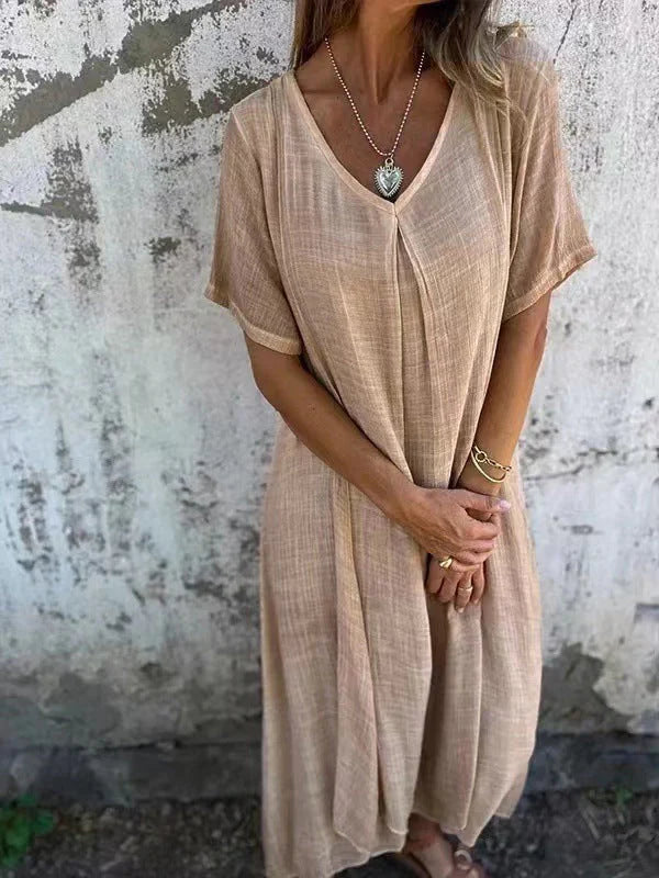 LAUREN - ELEGANT V-NECK DRESS FOR SUMMER