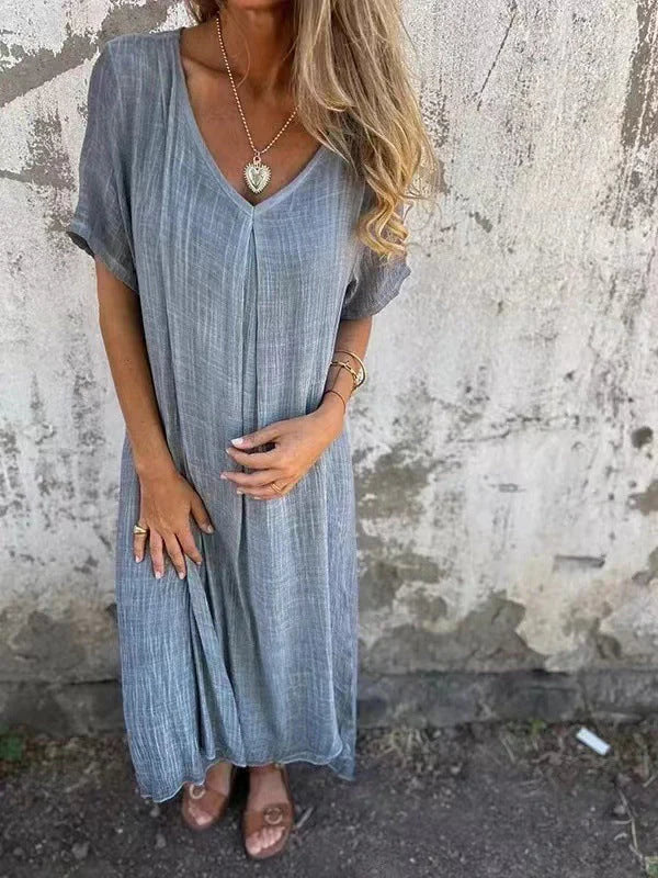 LAUREN - ELEGANT V-NECK DRESS FOR SUMMER