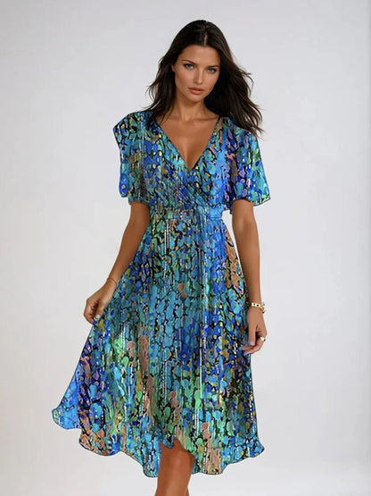 MARIA - BLUE CHIFFON DRESS