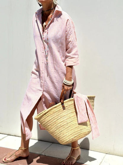 JENNIFER - OVERSIZED STRIPED LINEN SHIRT