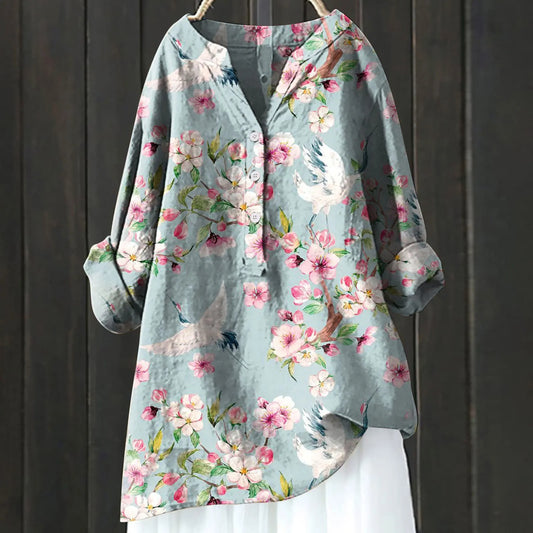 JULIET - FLORAL BUTTON-UP BLOUSE